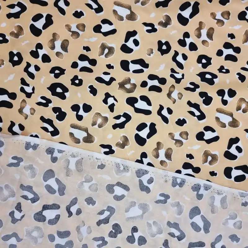 پارچه لباس مدل کودری نخی طرح پلنگی ها کد C