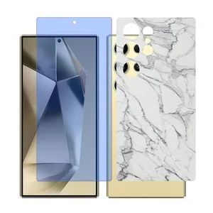 Glass Together model Blue cut screen protector for Samsung Galaxy S24 Ultra mobile phone with back cover sticker