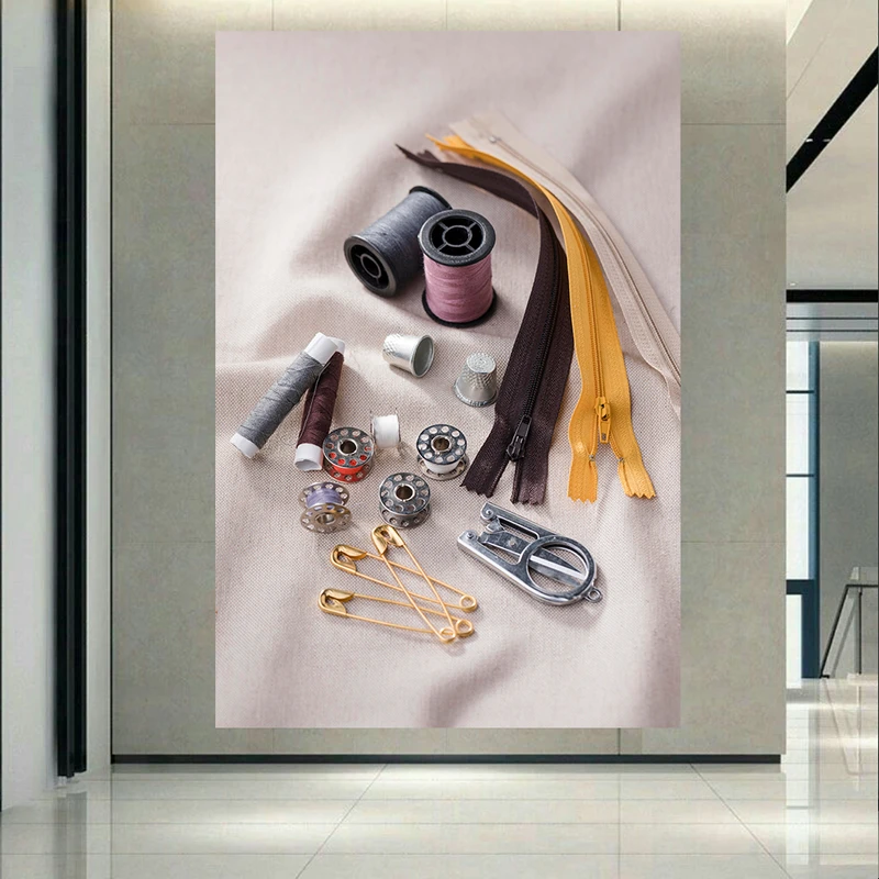 پوستر طرح مخمل مدل وسایل خیاطی کد AR302637