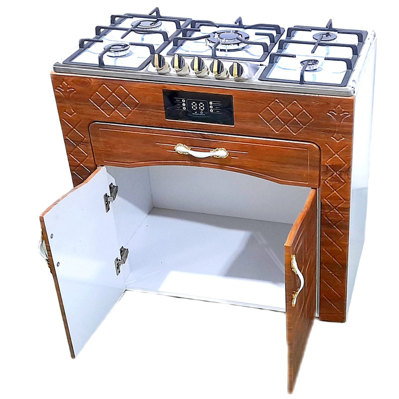 اجاق گاز 5 شعله هاکان مدل دو درب صفحه استیل اپکسی