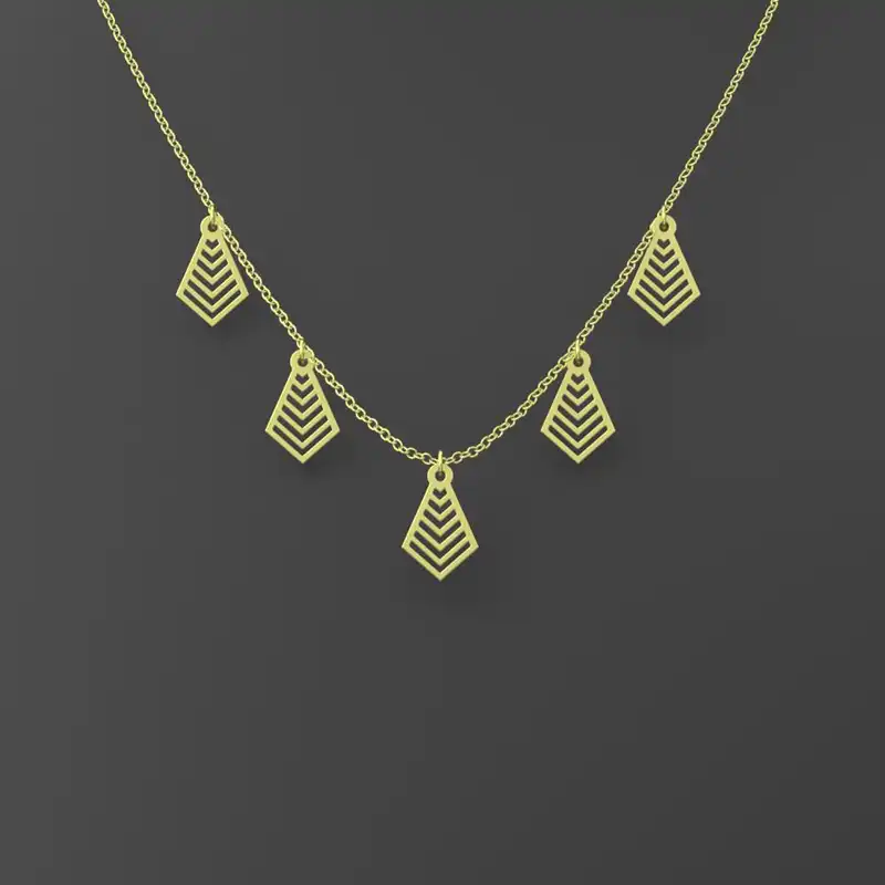 گردنبند طلا 18 عیار زنانه مدوپد مدل لوزی کد RNA12035