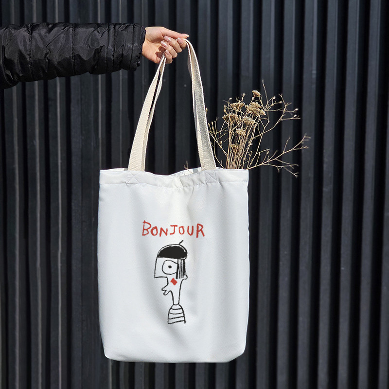 ساک خرید پارچه ای خندالو طرح سلام مدل توت بگ کد 6857