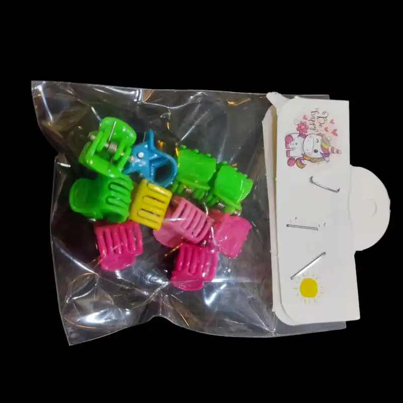 کلیپس مو زنانه مدل ریز کد V-KR01 بسته 10 عددی