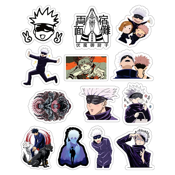 استیکر لپ تاپ توییجین و موییجین طرح jujutsu kiasen کد 06 مجموعه 13 عددی