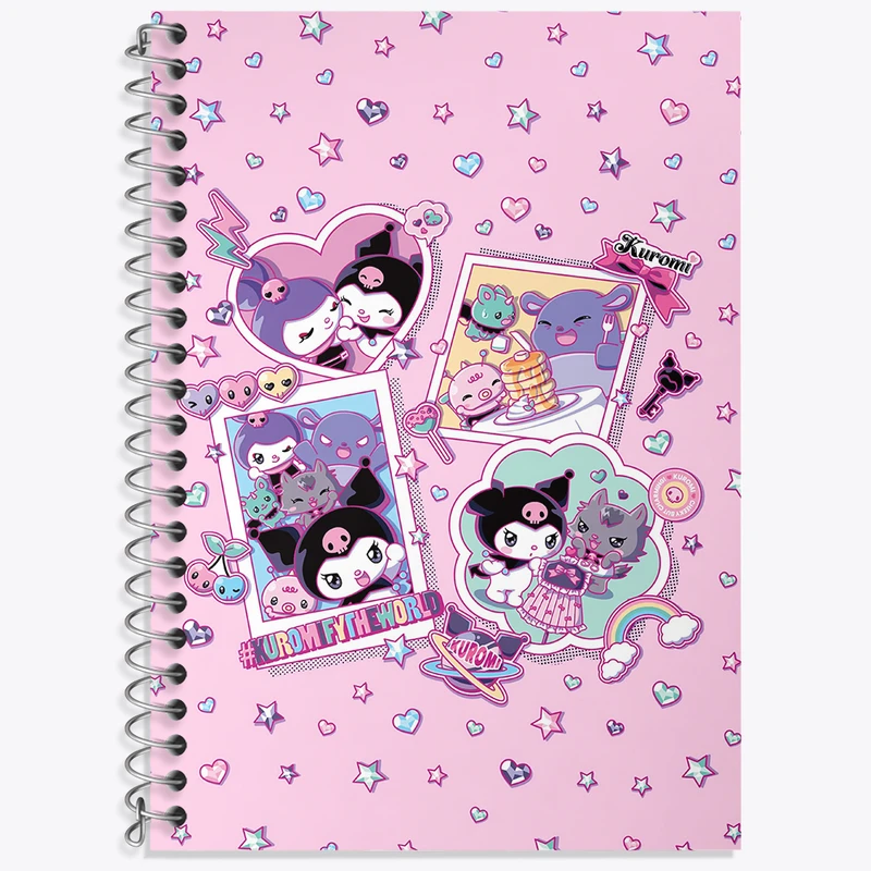 دفتر زبان 50 برگ خندالو مدل سه خط طرح کرومی (Kuromi) کد N4232