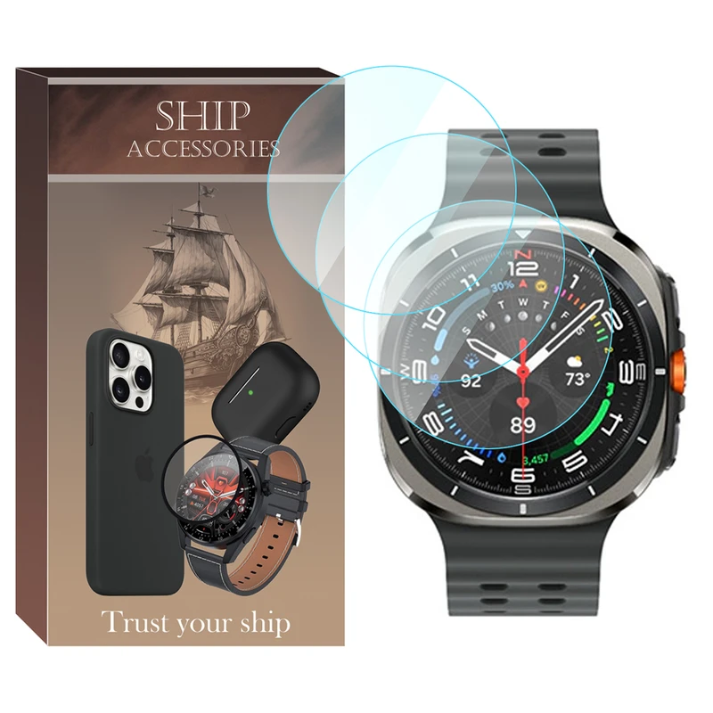 محافظ صفحه نمایش شیشه‌ای شیپ مدل Glass-SH مناسب برای ساعت هوشمند سامسونگ Galaxy Watch 7 Ultra 47mm بسته سه عددی