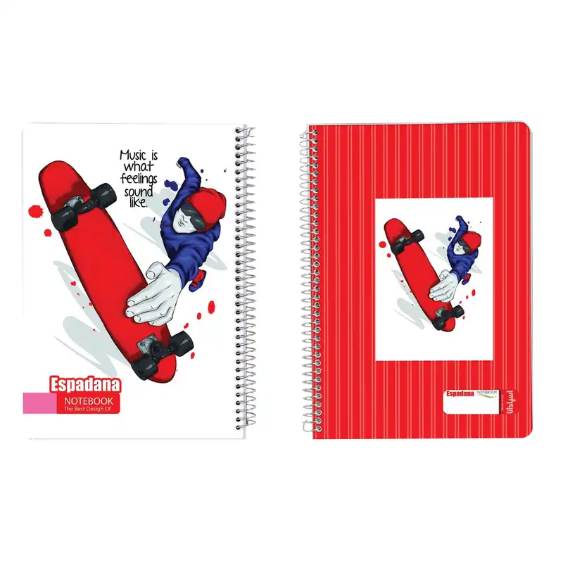 دفتر مشق 100 برگ اسپادانا طرح پسر اسکیت باز کد SB100