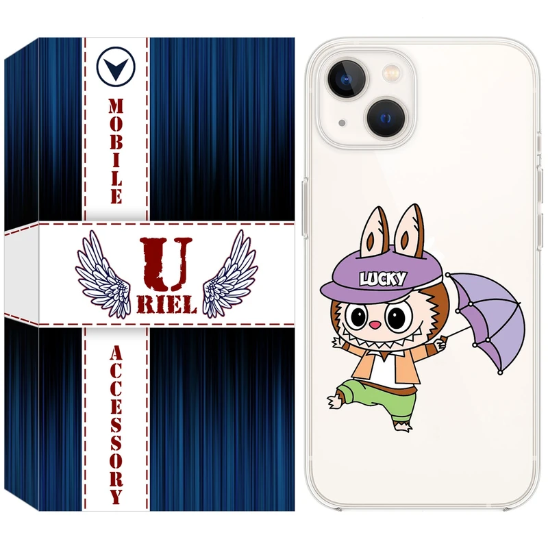 کاور یوریل قاب مدل Clear کد 125 طرح لبوبو مناسب برای گوشی موبایل اپل iPhone 13 mini