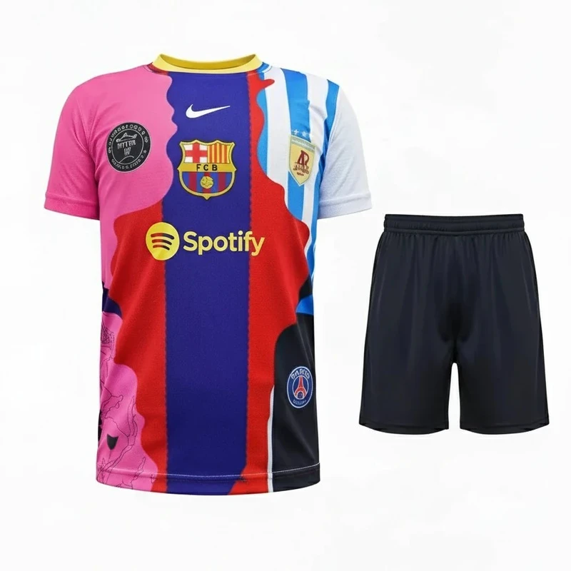 ست تی‌شرت و شلوارک ورزشی پسرانه مدل کیت _messi