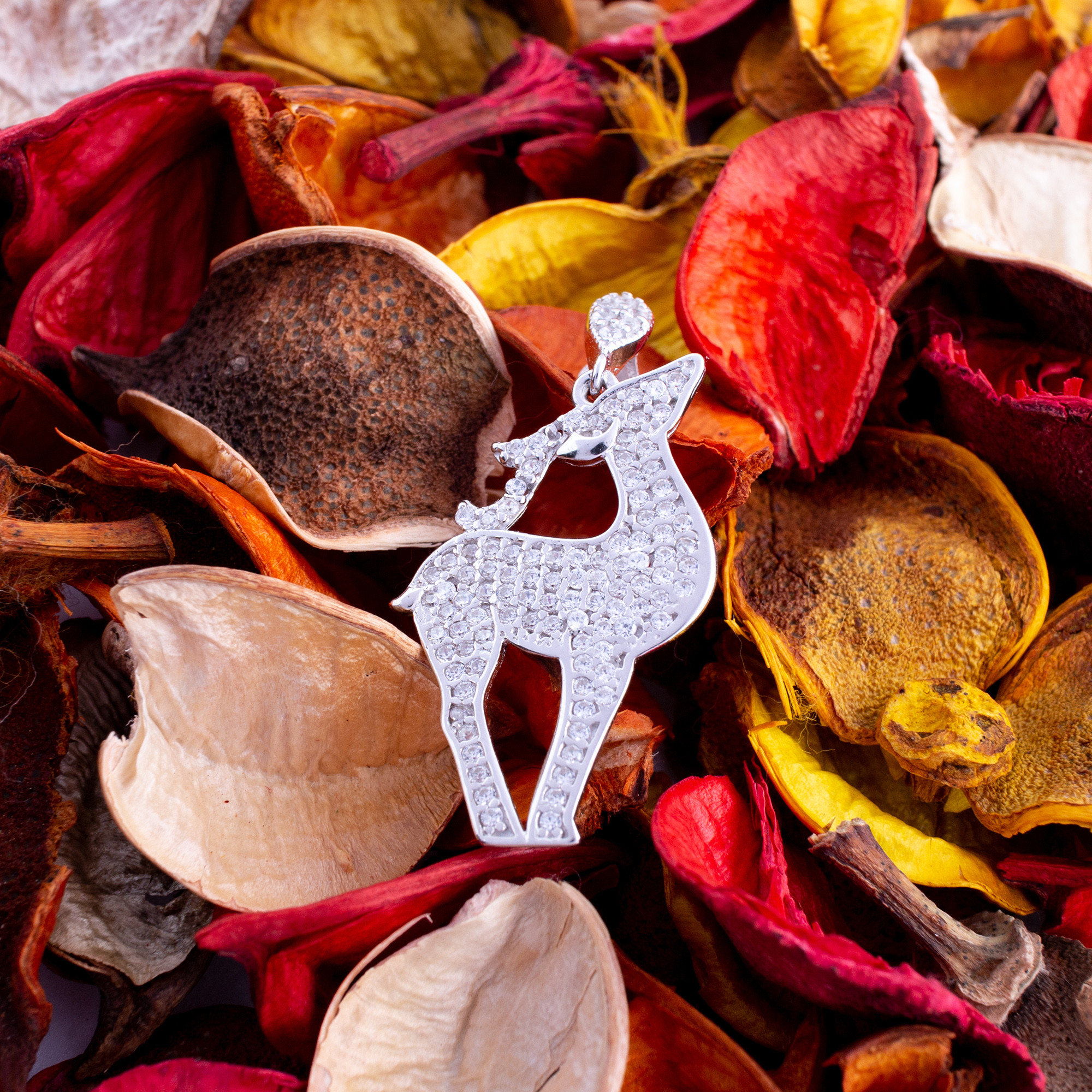 گردنبند نقره زنانه مدل آهو 098