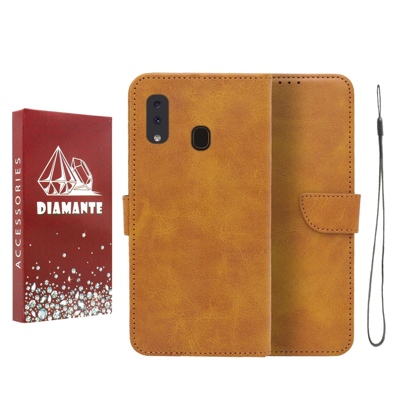 کیف کلاسوری دیامانته مدل Bandaviz Rd مناسب برای گوشی موبایل سامسونگ Galaxy A20 به همراه بند آویز