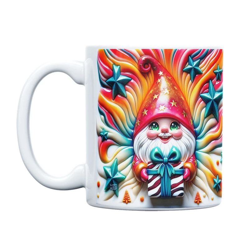 ماگ حس آمیزی طرح کریسمس مدل گنوم انرژی مثبت کد 49