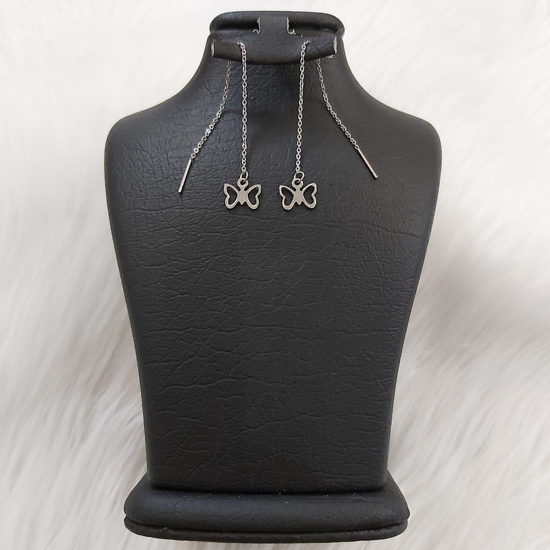 گوشواره زنانه استیل مدل بخیه طرح پروانه کد butf112 گوشواره زنانه استیل مدل بخیه طرح پروانه کد butf112