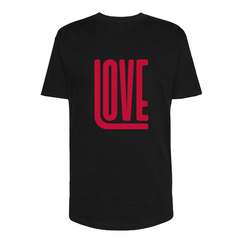 تی شرت لانگ آستین کوتاه زنانه مدل LOVE کد Sh162 رنگ مشکی