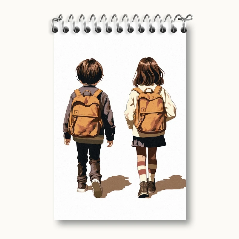 دفتر یادداشت 50 برگ خندالو مدل دختر و پسر کد F2718