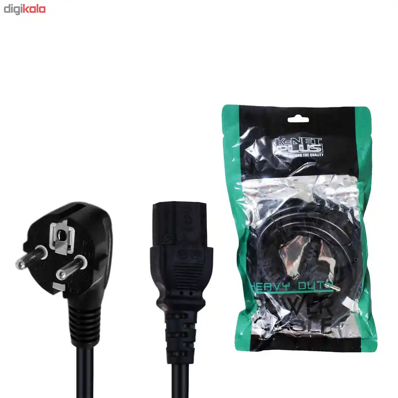 کابل برق سه پین منبع تغذیه کامپیوتر کی نت پلاس مدل av01 طول 3 متر