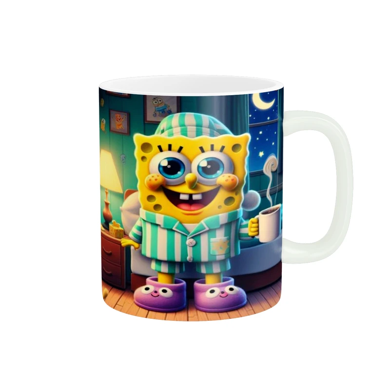 ماگ پادآفرین مدل کارتونی طرح باب اسفنجی و دوستان کد p3969