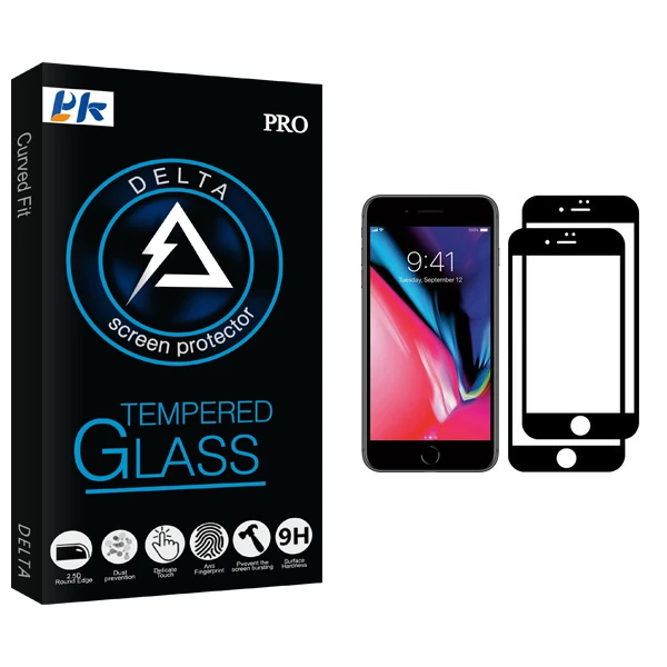 محافظ صفحه نمایش پی کی مدل Delta Glass مناسب برای گوشی موبایل اپل iPhone 7 Plus بسته دو عددی