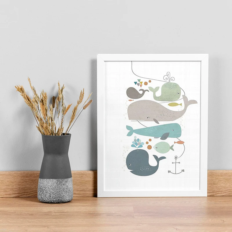 تابلو صبا طرح مدل فانتزی ماهی و نهنگ کد sw