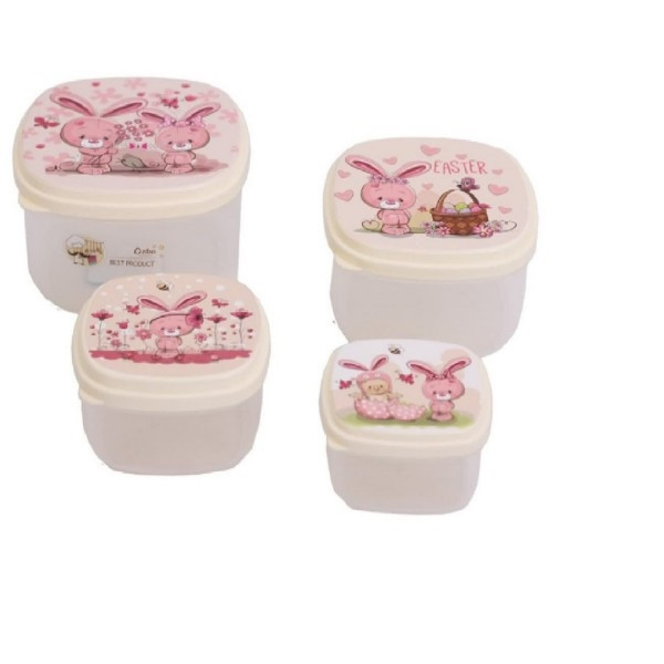 ظرف غذای کودک مدل ZIBA-23 مجموعه چهار عددی