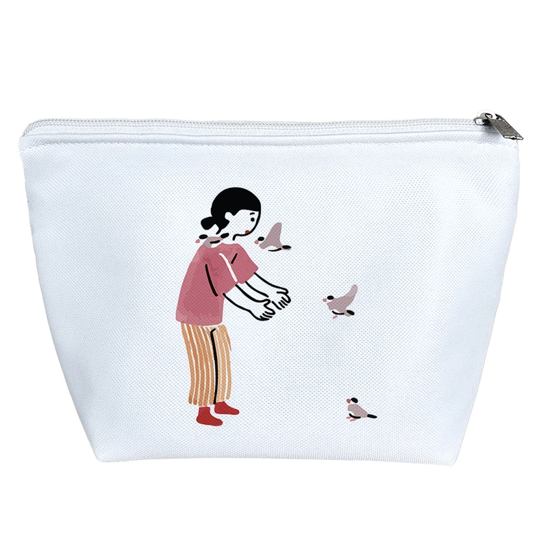 کیف لوازم آرایش دخترانه خندالو مدل دختر و پرنده ها کد 9268