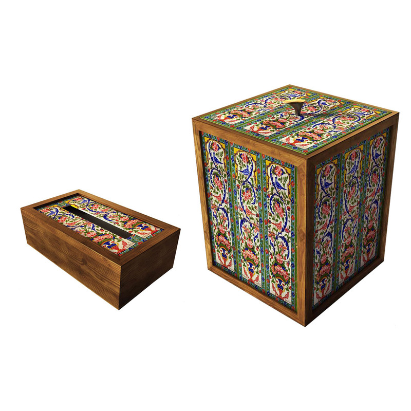 ست سطل و جای دستمال کاغذی مدل z-06 ست سطل و جای دستمال کاغذی مدل z-06