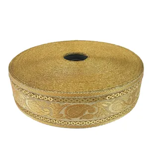 نوار یراق مدل نوار تزئینی بته جقه مدل 4Gold چهار متری