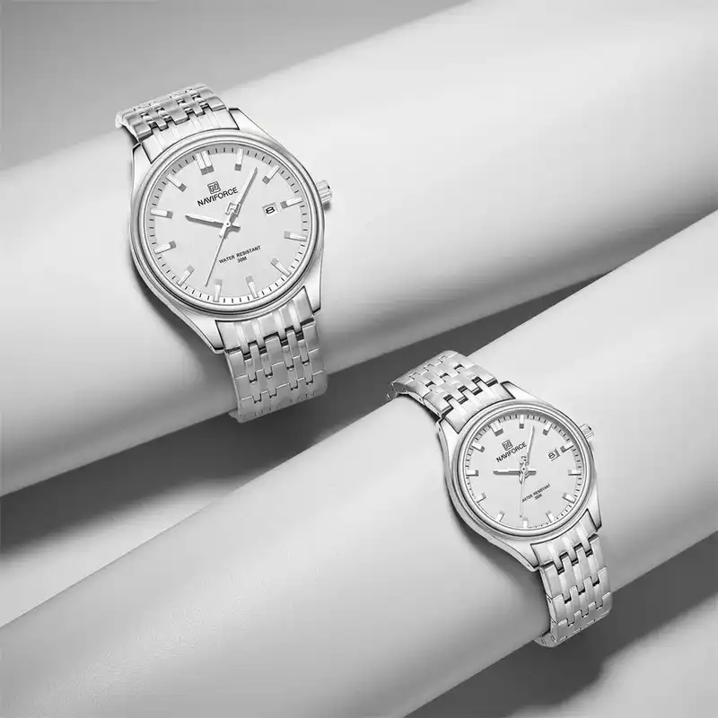 ست ساعت مچی عقربه ای زنانه و مردانه نیوی فورس مدل NF8039SSW