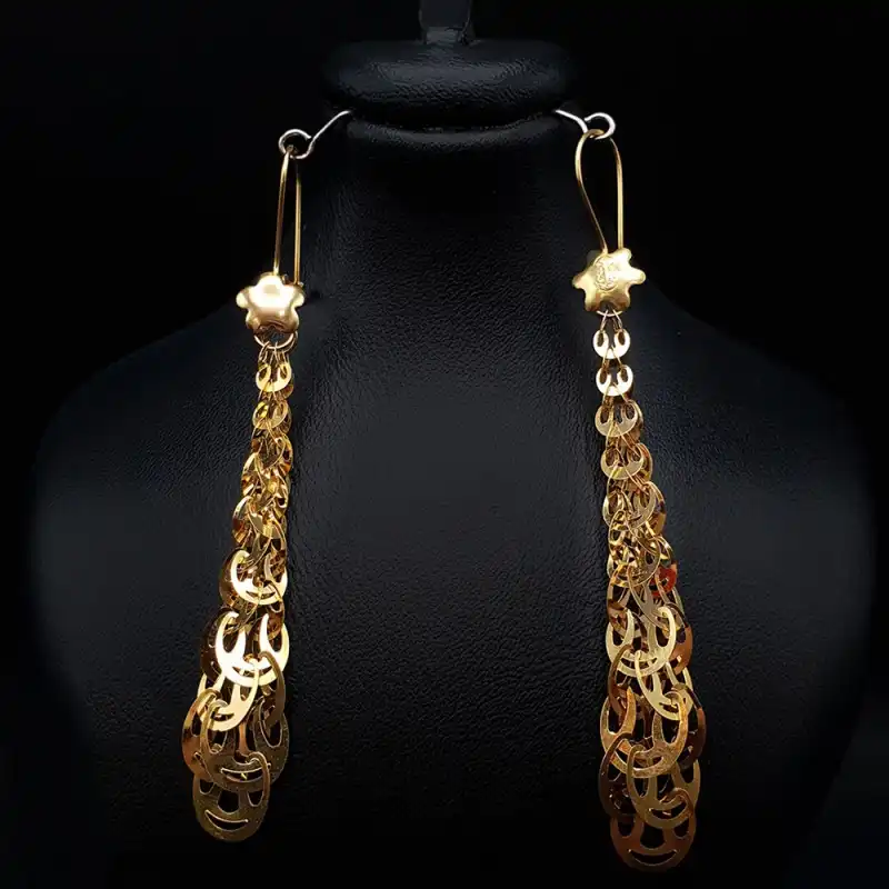 گوشواره زنانه مدل بیروتی پولکی کد Ethiopia