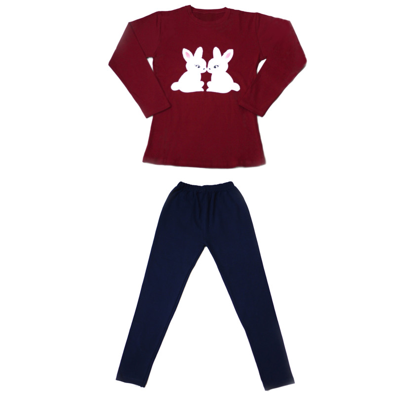 ست تی شرت و شلوار دخترانه مدل خرگوش