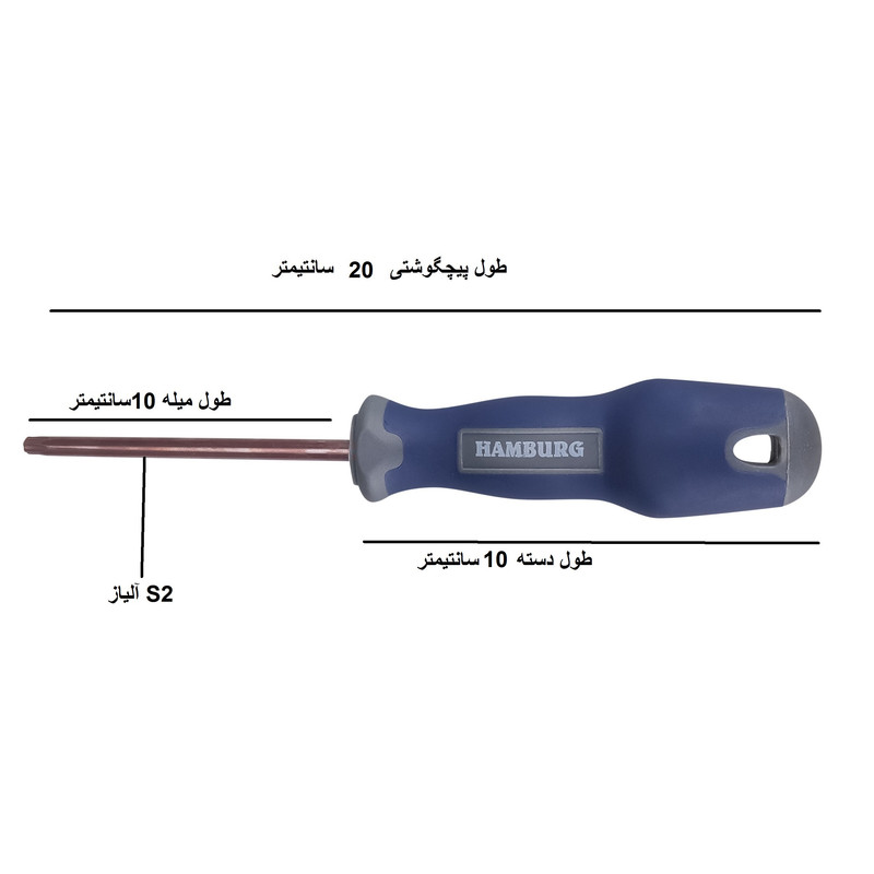 پیچ گوشتی ستاره ای هامبورگ مدل HAM -T10-S2 پیچ گوشتی ستاره ای هامبورگ مدل HAM -T10-S2