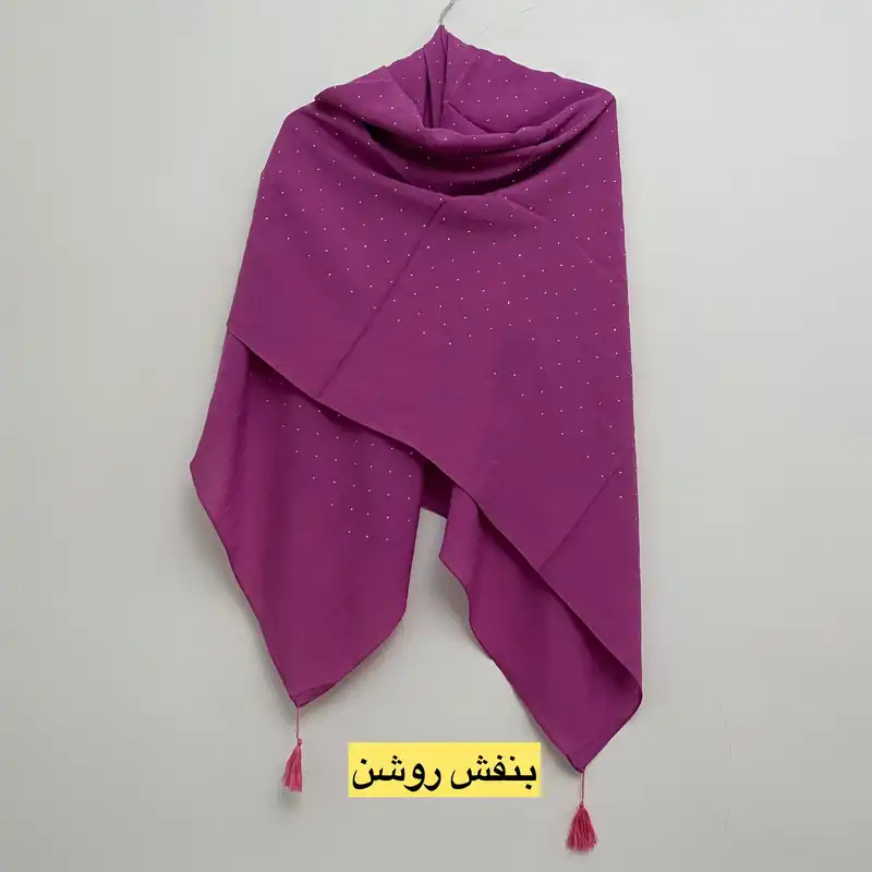 روسری زنانه مدل نخی وال اسلپ نگین دار