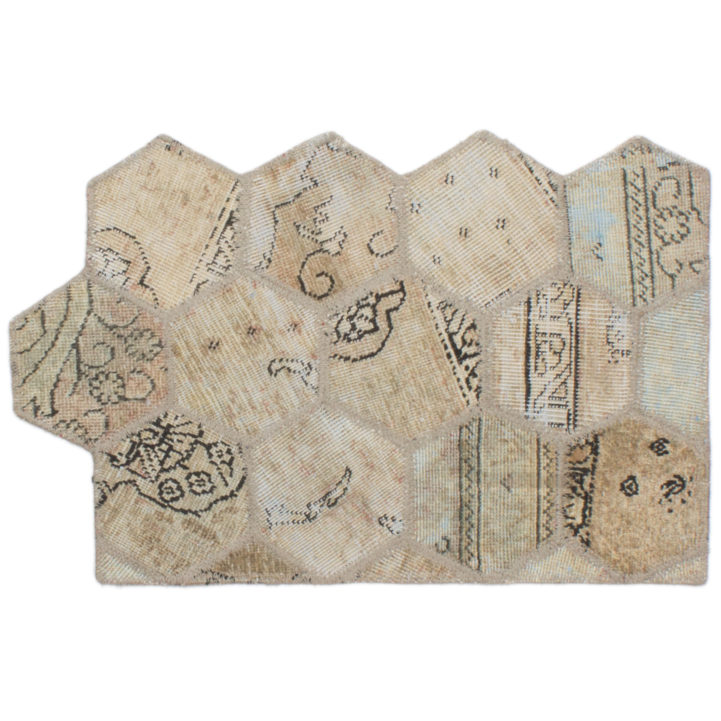 کلاژ فرش دستباف نیم متری مدل کندو  کد 17784