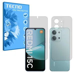 Tecno Resistant model transparent screen protector suitable for Xiaomi Redmi 15C Mobile phone along with the back protector