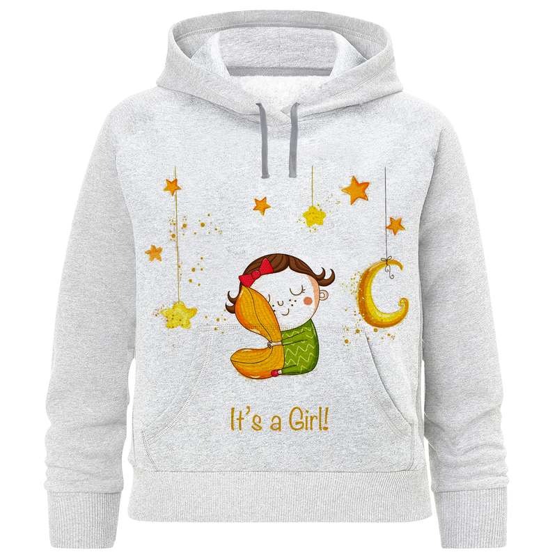 هودی دخترانه مدل دختر و ماه F1047