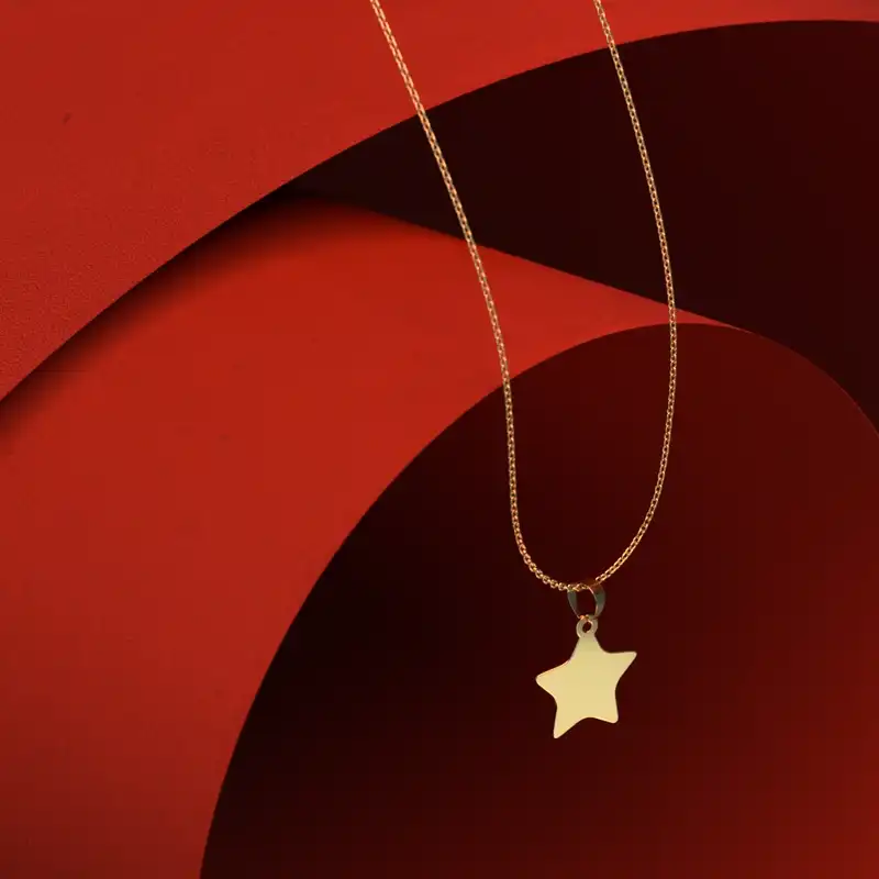 گردنبند طلا 18 عیار زنانه مدوپد مدل ستاره کد A3-1-1022
