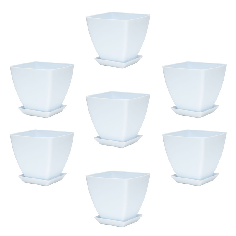 گلدان گل آذین مدل پلاستیکی مربع کد A1 مجموعه 7 عددی