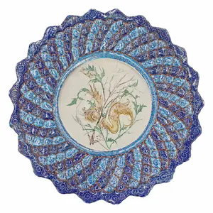 بشقاب میناکاری مدل اسلیمی کد B35