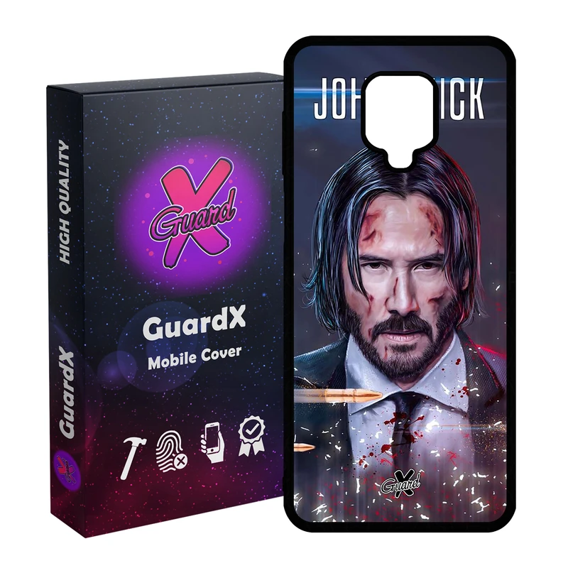 کاور گارد ایکس طرح John Wick مدل Glass10145 مناسب برای گوشی موبایل شیائومی Redmi Note 9S / Note 9 Pro / Note 9 Pro Max