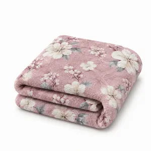 پتو مسافرتی 1 نفره طرح لیزری مدل شکوفه گیلاس سایز 160×220 سانتی‌متر