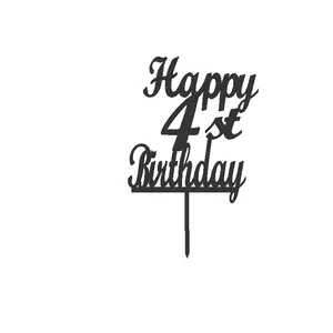 تاپر کیک طرح عدد 4 مدل happy birthday