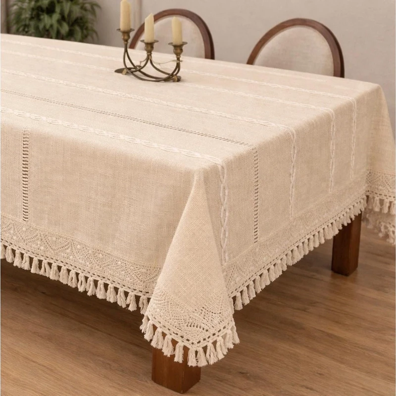 رومیزی مدل لینن سایز 140x140 سانتیمتر