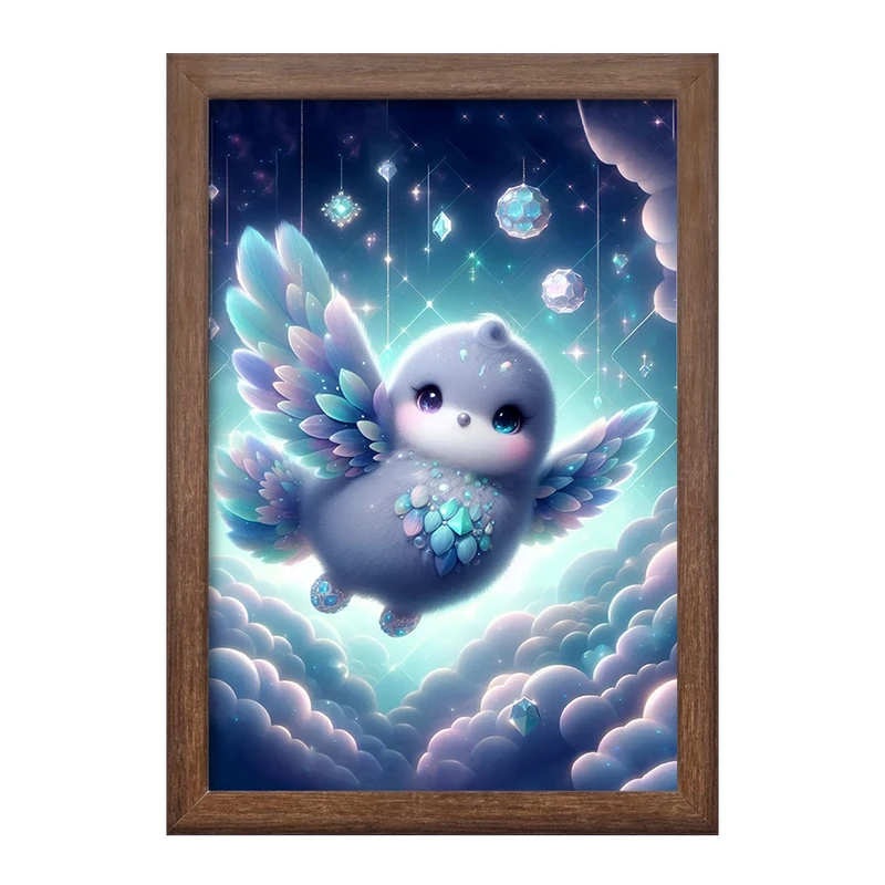 تابلو خندالو طرح پرنده کیوت کد F5395