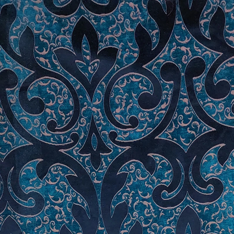 پارچه پرده عرض 3 متر مدل کلاسیک رنگ سرمه ای