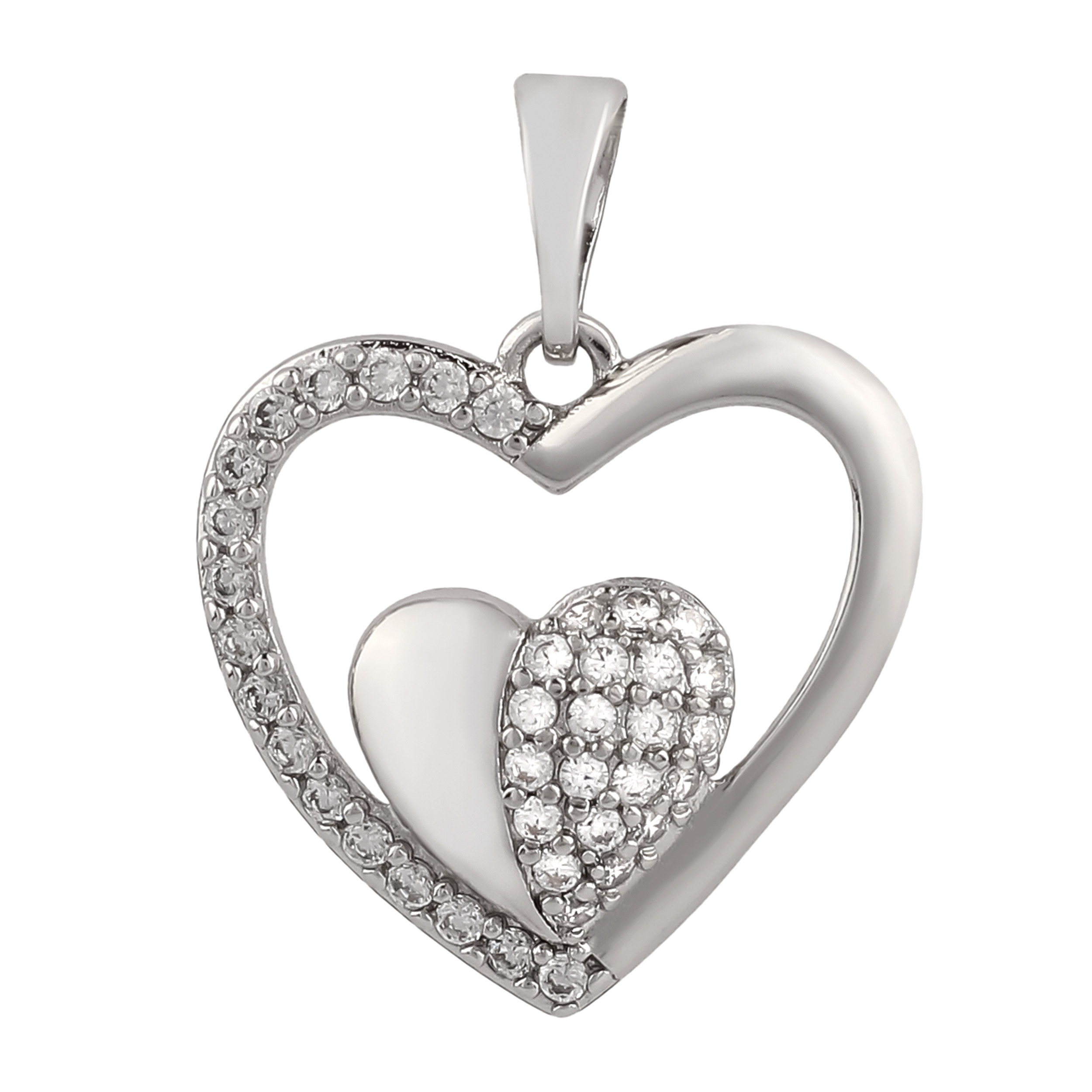 آویز گردنبند زنانه ژوپینگ مدل قلب تو در تو کد TP-327 آویز گردنبند زنانه ژوپینگ مدل قلب تو در تو کد TP-327