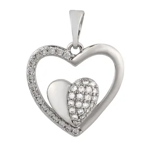 آویز گردنبند زنانه ژوپینگ مدل قلب تو در تو TP 327