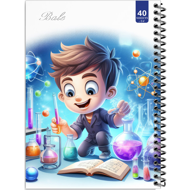 دفتر نقاشی 40 برگ انتشارات بله طرح پسر دانشمند کد A4-K734