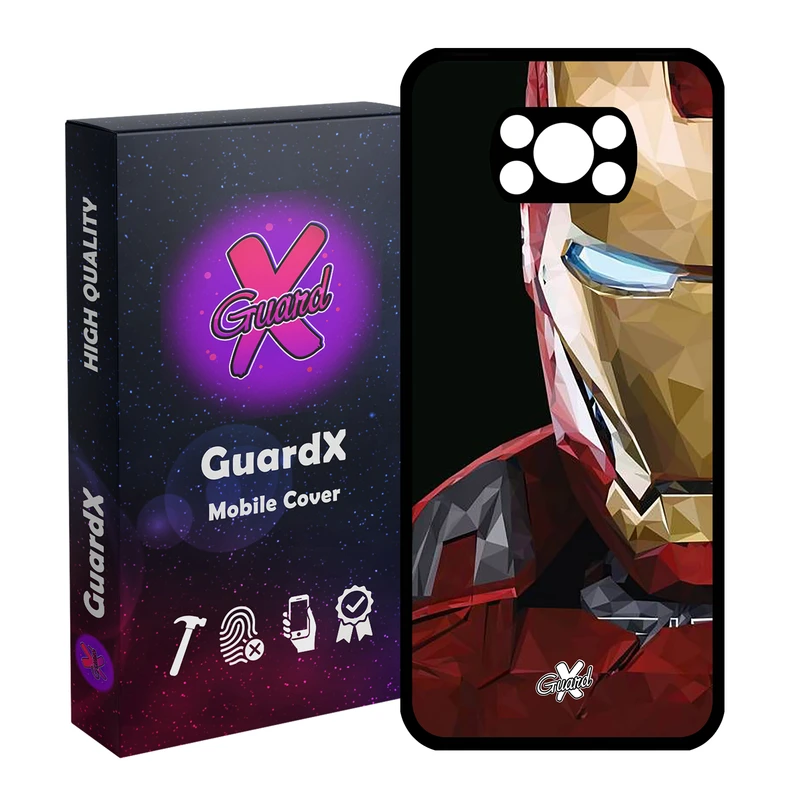 کاور گارد ایکس طرح Iron Man مدل Glass10048 مناسب برای گوشی موبایل شیائومی Poco X3 Pro