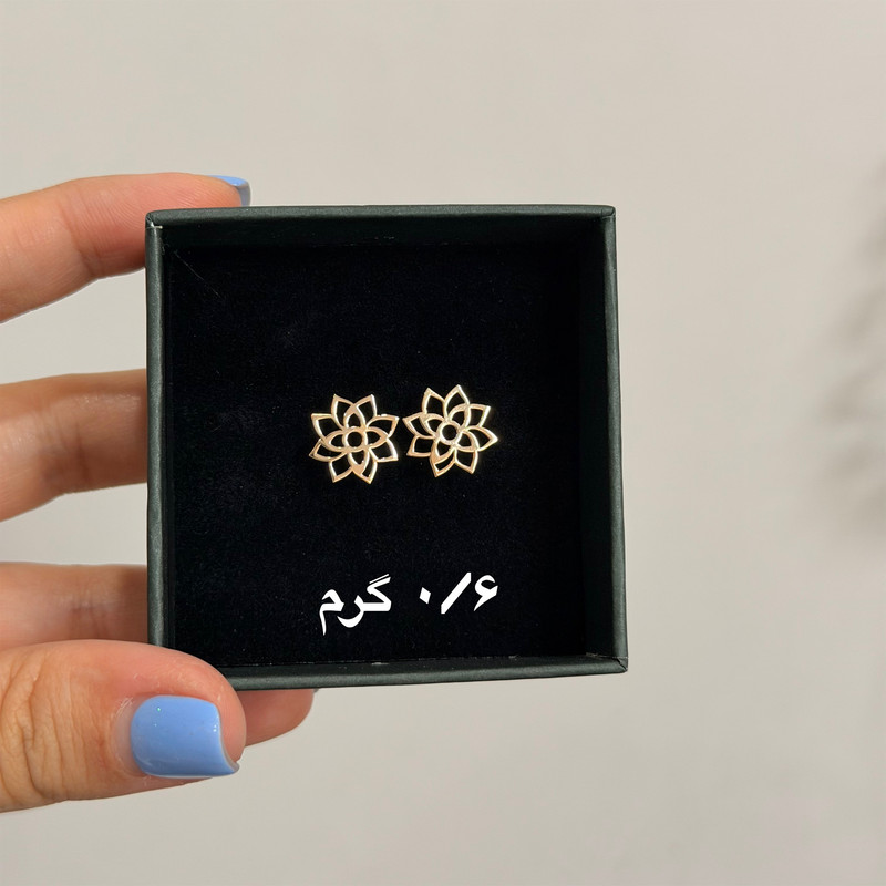 گوشواره طلا 18 عیار زنانه فرشته مدل گل WEL-000218 - 3