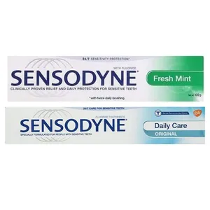 خمیر دندان سنسوداین سری Daily Care مدل Original Sensitive Teeth حجم 75 میلی لیتر به همراه خمیر دندان مدل Fresh Mint وزن 100 گرم 